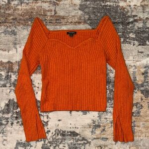Wild Fable Orange Ribbed Sweater